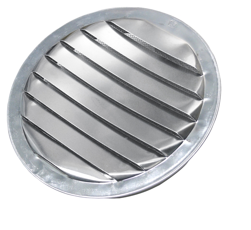 Duraflo 61RAA60D Mini Louvers Vent, 6.72 in Dia, Round, Aluminum, Mill