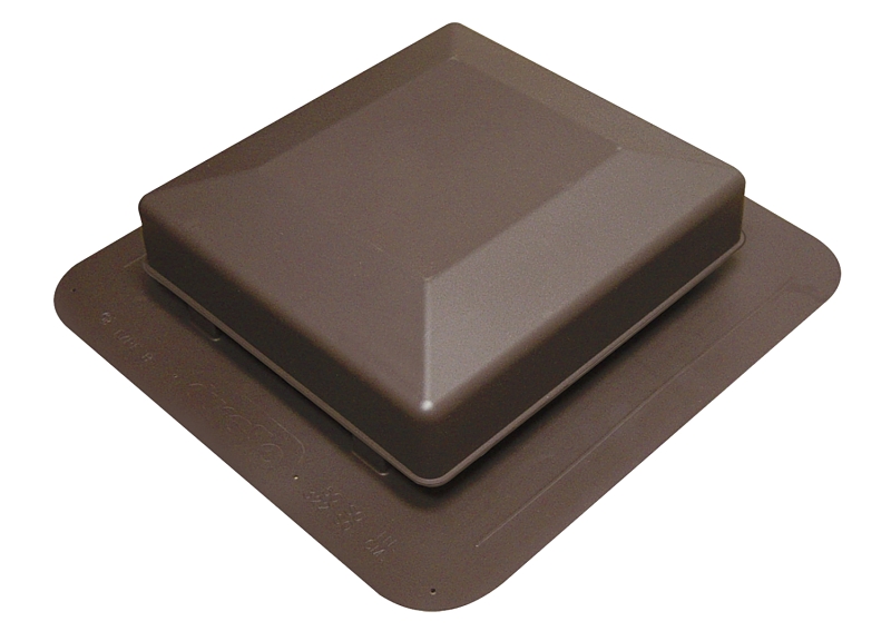 Duraflo 6050BR Roof Vent, 16.88 in OAW, 50 sq-in Net Free Ventilating Area, Polypropylene, Brown