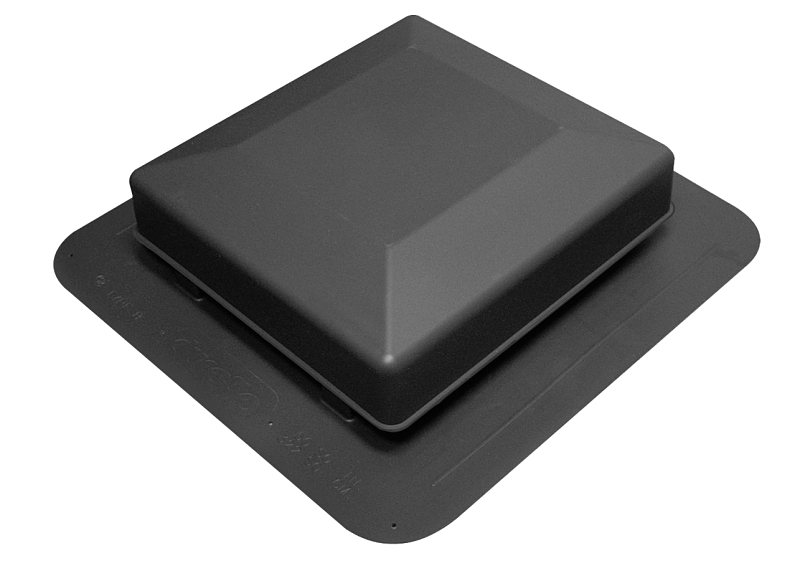 Duraflo 6050BL Roof Vent, 16.904 in OAW, 50 sq-in Net Free Ventilating Area, Polypropylene, Black