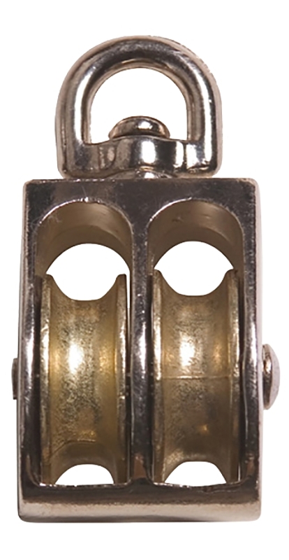 Ben-Mor 73734 Pulley, Double, 1-1/2 in Dia Eye, Swivel Eye Attachment, Zinc