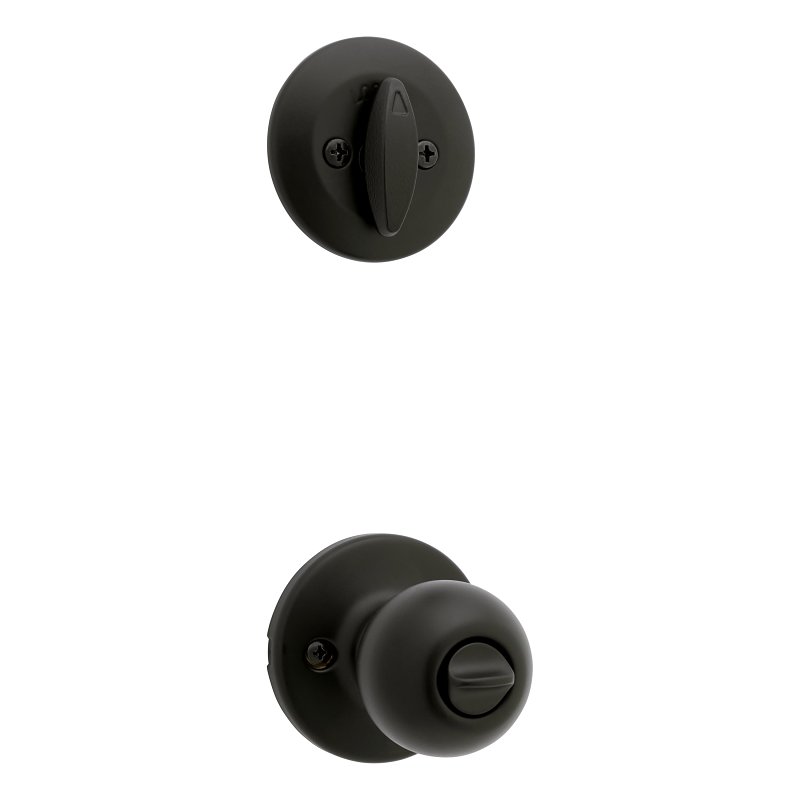 Kwikset 96900-449 Door Knob Combo Pack with Deadbolt, Keyed Entry with Turn Lock, Tylo Design, Matte Black, 3 Grade