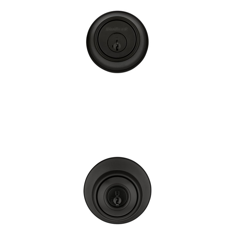 Kwikset 96900-449 Door Knob Combo Pack with Deadbolt, Keyed Entry with Turn Lock, Tylo Design, Matte Black, 3 Grade