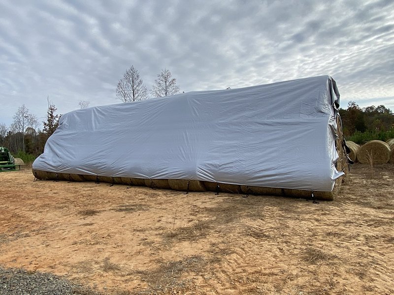 Dize Weathermaster HD2536 Hay Bale Cover, 25 ft L, 36 ft W, Polyethylene, Black/Silver
