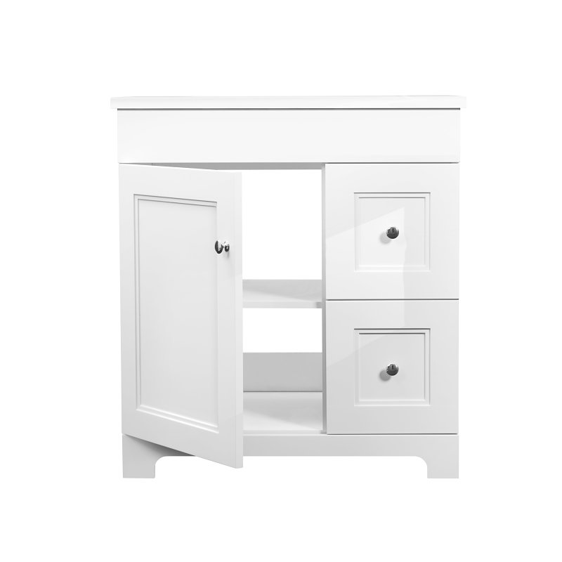 Luxo Marble Classic Series CLASSIC 3122 Bathroom Vanity, MDF, Lacquered White, Free-Standing Installation, 1-Sink