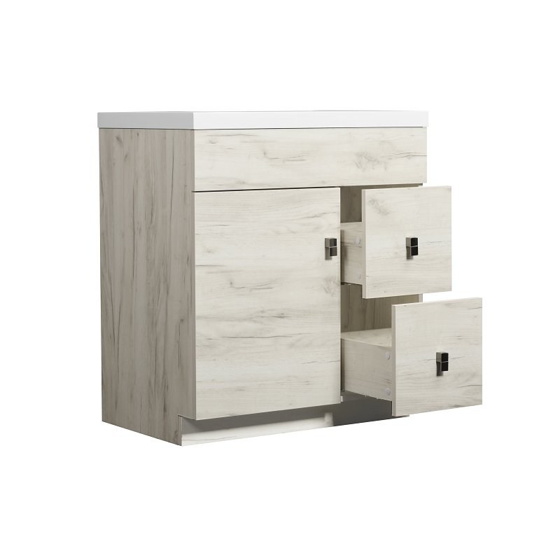 Luxo Marble Eco Series ECO 3122 MAG OLDW Bathroom Vanity, 31 in W Cabinet, 31-1/4 in D Cabinet, 31-3/4 in H Cabinet