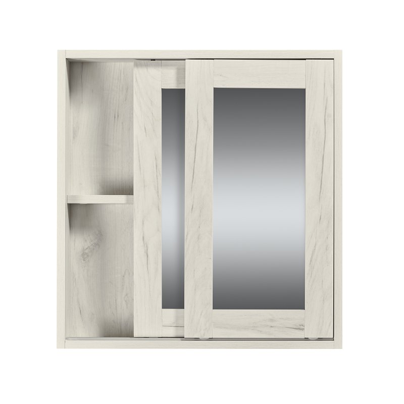 Luxo Marble Eco Series ECO M24 OLDW Medicine Cabinet, 24 in OAW, 6 in OAD, 25-1/4 in OAH, Melamine Linen, White, 2-Door