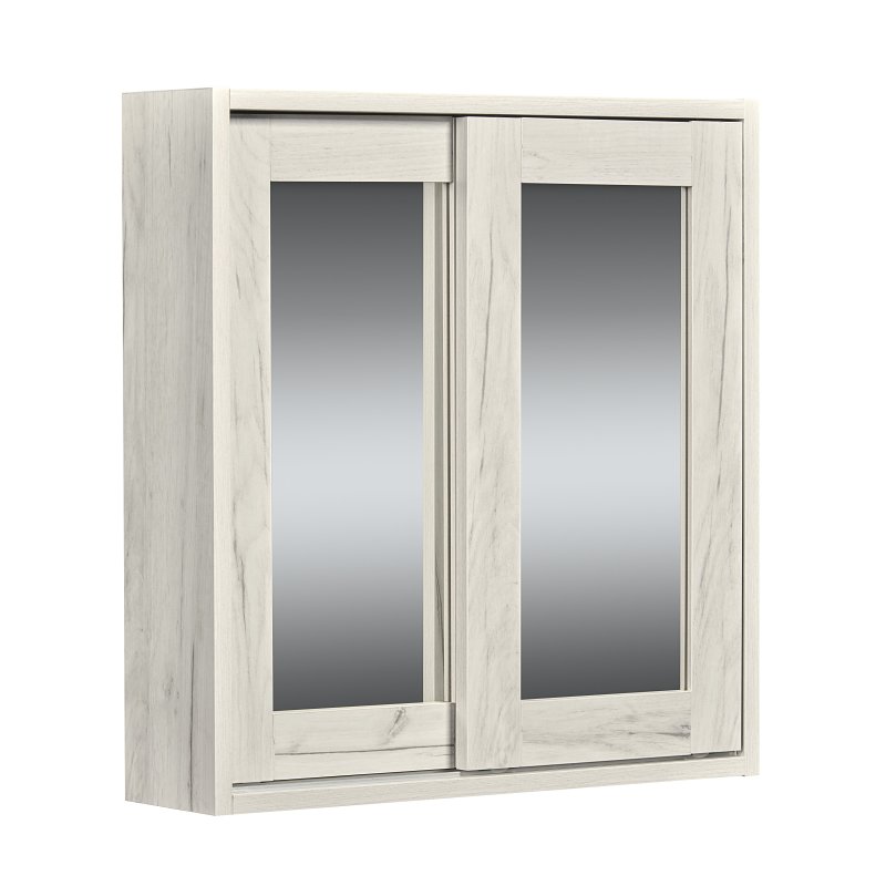 Luxo Marble Eco Series ECO M24 OLDW Medicine Cabinet, 24 in OAW, 6 in OAD, 25-1/4 in OAH, Melamine Linen, White, 2-Door