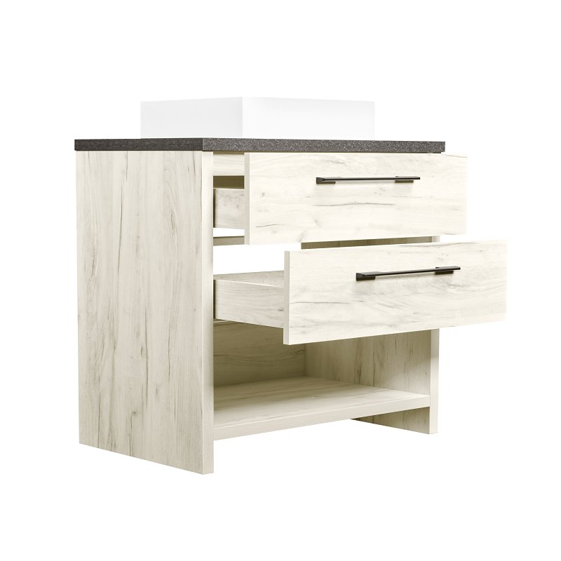 Luxo Marble Bold Series BOLD V3620S45 Bathroom Vanity, 36 in W Cabinet, 19-3/4 in D Cabinet, 32 in H Cabinet, Old White