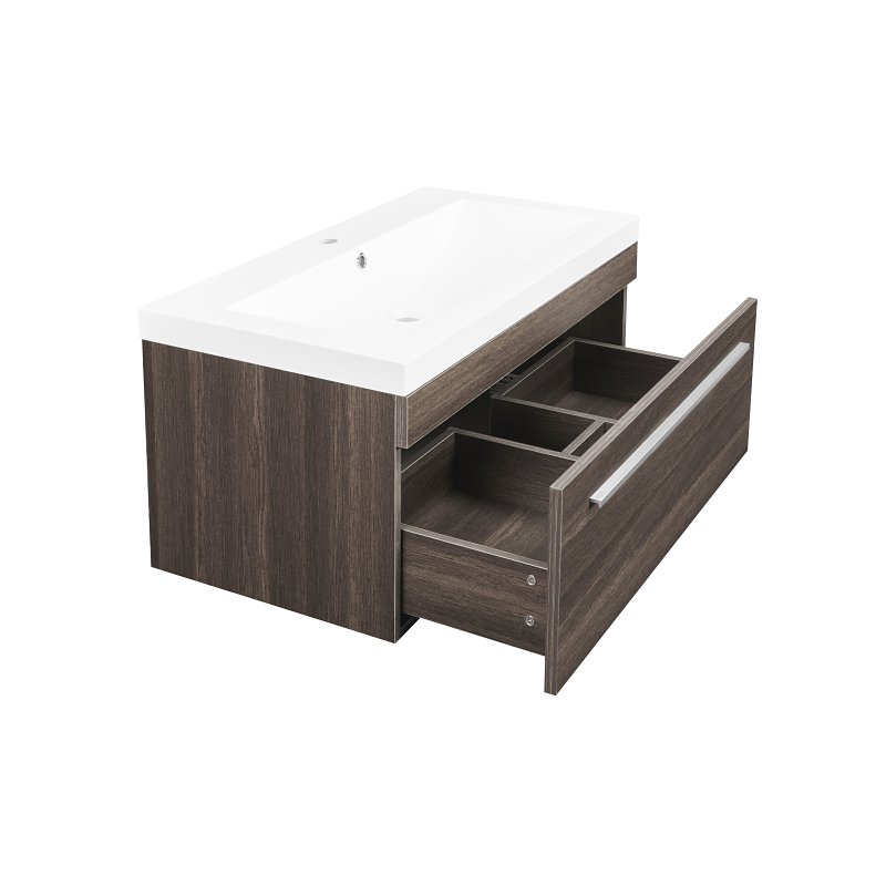 Luxo Marble Relax Series RELAX V90 A Bathroom Vanity, 35-1/2 in W Cabinet, 19 in D Cabinet, 15-3/4 in H Cabinet, Alamo