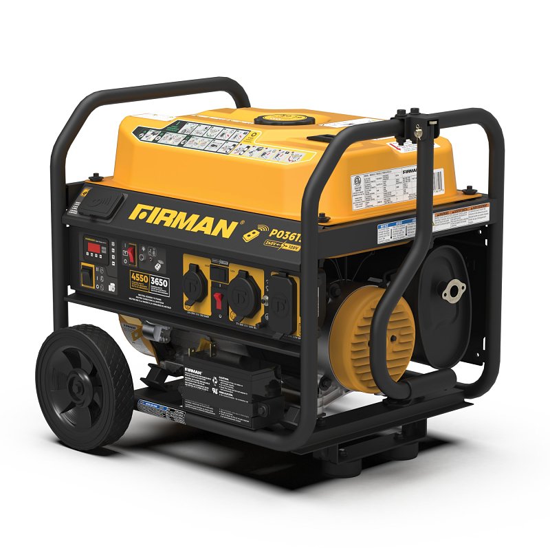 Firman P03619 Portable Generator, 30 A, 120/240 VAC, Gasoline, 5 gal Tank, 14 hr Run Time