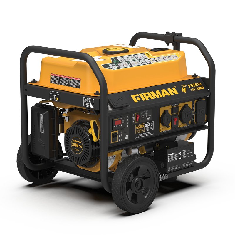 Firman P03619 Portable Generator, 30 A, 120/240 VAC, Gasoline, 5 gal Tank, 14 hr Run Time