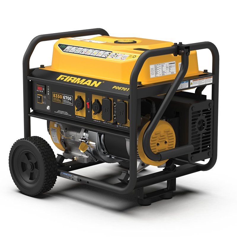 Firman Performance P06701 Portable Generator, 30 A, 120/240 VAC, Gasoline, 8 gal Tank, 12 hr Run Time