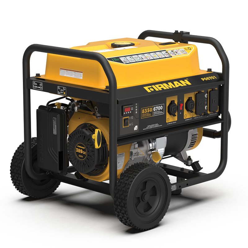 Firman Performance P06701 Portable Generator, 30 A, 120/240 VAC, Gasoline, 8 gal Tank, 12 hr Run Time