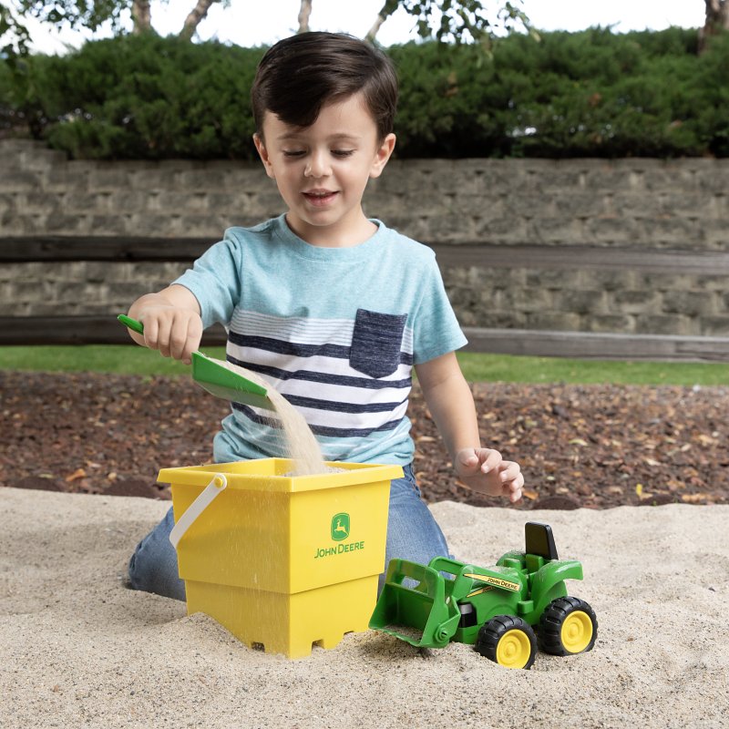 John Deere Toys 47339 Sand Pit Bucket Set, 18 Months and Up, Green/Yellow