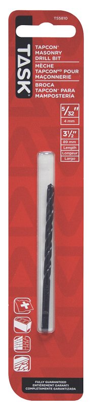 Task T55810 Drill Bit, 5/32 in Dia, 3-1/2 in OAL, Percussion, Flat Shank