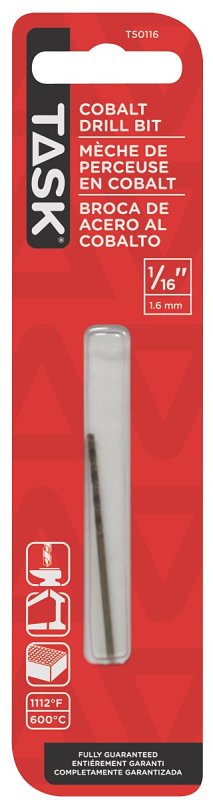 Task T50116 Drill Bit, 1/16 in Dia, 1/PK
