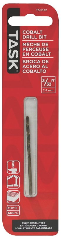 Task T50332 Drill Bit, 3/32 in Dia, 1/PK