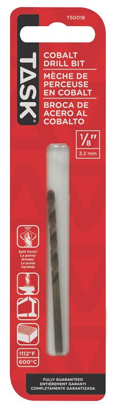 Task T50018 Drill Bit, 1/8 in Dia, 1/PK