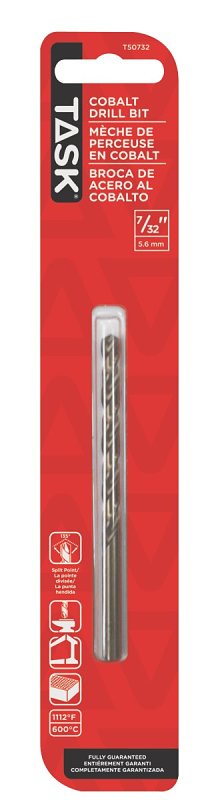 Task T50732 Drill Bit, 7/32 in Dia, 1/PK