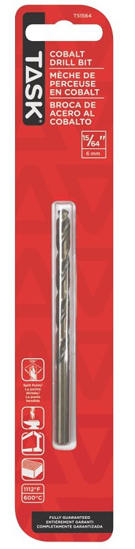 Task T51564 Drill Bit, 15/64 in Dia, 1/PK
