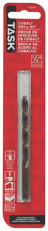 Task T50014 Drill Bit, 1/4 in Dia, 1/PK