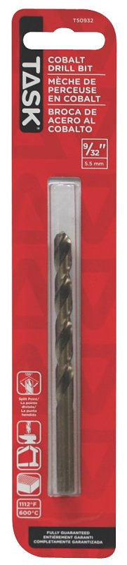 Task T50932 Drill Bit, 9/32 in Dia, 1/PK