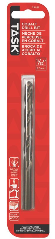Task T51132 Drill Bit, 11/32 in Dia, 1/PK