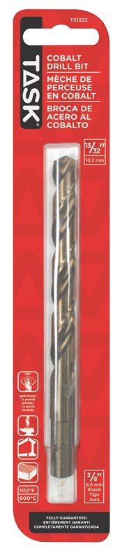 Task T51332 Drill Bit, 13/32 in Dia, 3/8 in Dia Shank, Reduced Shank, 1/PK