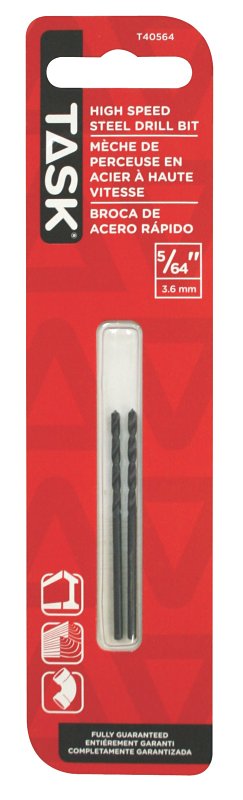 Task T40564 Drill Bit, 5/64 in Dia, 2/PK