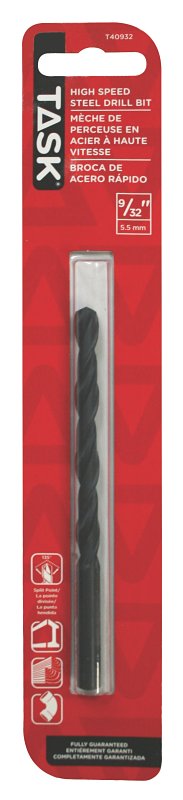 Task T40932 Drill Bit, 9/32 in Dia, 3/8 in Dia Shank, Reduced Shank