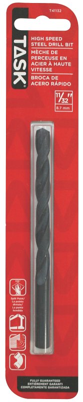 Task T41132 Drill Bit, 11/32 in Dia, 3/8 in Dia Shank, Reduced Shank