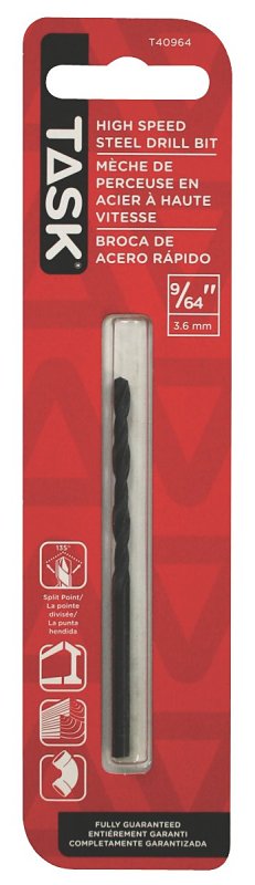 Task T40964 Drill Bit, 9/64 in Dia, 1/PK