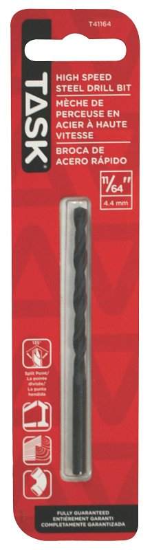 Task T41164 Drill Bit, 11/64 in Dia, 1/PK