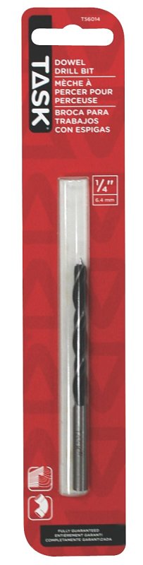 Task T56014 Dowel Drill Bit, 1/4 in Dia, Wide Flute