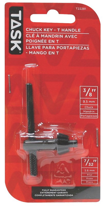 Task T22281 Chuck Key, 3/8 in Chuck Key, 7/32 in Pilot, Steel