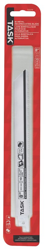 Task T22219 Reciprocating Saw Blade, 8 in L, 10 TPI