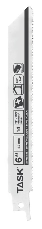 Task T22216B Series Reciprocating Saw Blade, Applicable Materials: Aluminum, Brass, Copper, Fiberboard, Metal, Plastic