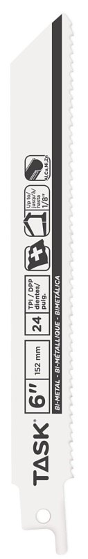 Task T22218B Series Reciprocating Blade, 6 in L, 24 TPI