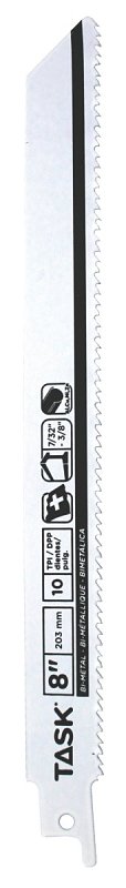 Task T22219B Series Reciprocating Blade, 8 in L, 10 TPI