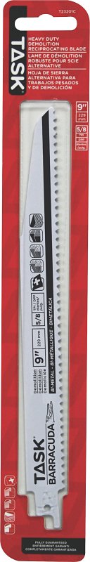 Task T23201C Series Reciprocating Saw Blade, Applicable Materials: Wood, 7/8 in W, 9 in L, 5/8 TPI, 1/PK