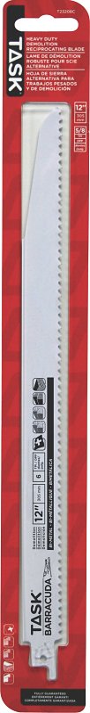 Task T23208C Series Reciprocating Saw Blade, Applicable Materials: Wood, 7/8 in W, 12 in L, 5/8 TPI, 1/PK