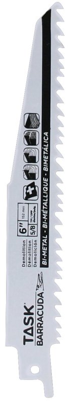 Task T23205 Reciprocating Saw Blade, 7/8 in W, 6 in L, 5/8 TPI