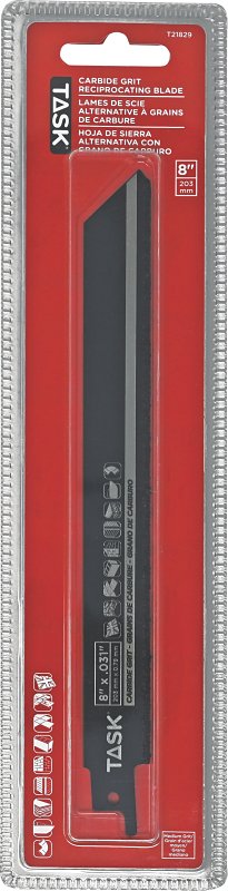 Task T21829 Reciprocating Blade, 8 in L, Carbide Cutting Edge