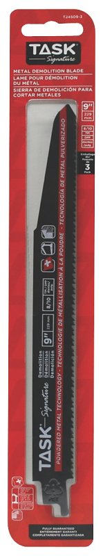 TASK Signature T24509-3 Reciprocating Blade, 7/8 in W, 9 in L, 8/10 TPI