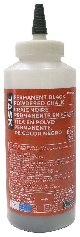 Task T2609BLK Powdered Chalk, Black, Permanent