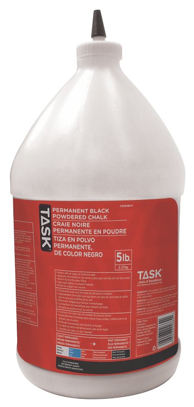 Task T2664BLK Powdered Chalk, Black, Permanent