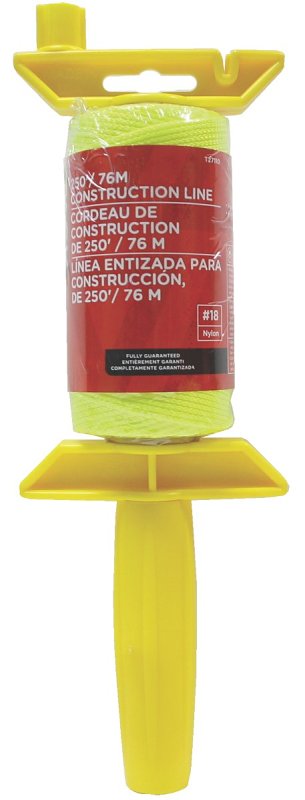 Task T27110 Construction Line Reel, 250 ft L Line, Fluorescent Yellow Line