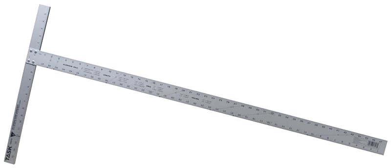 Task T58018 T-Square, 48 in L, 1/8 in Thick, Aluminum