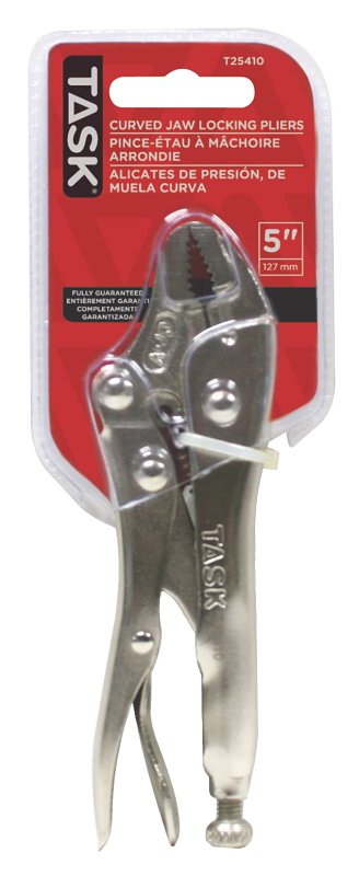 Task T25410 Locking Plier, 5 in OAL, Soft Touch Grip Handle