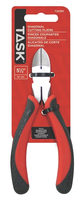 Task T25361 Diagonal Cutting Plier, 5-1/2 in OAL, Soft Touch Grip Handle